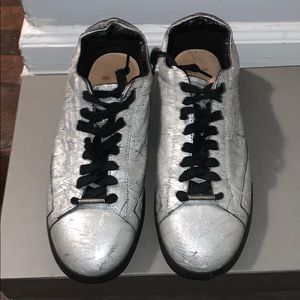 Silver Maison Margiela Replica Foiled Sneakers